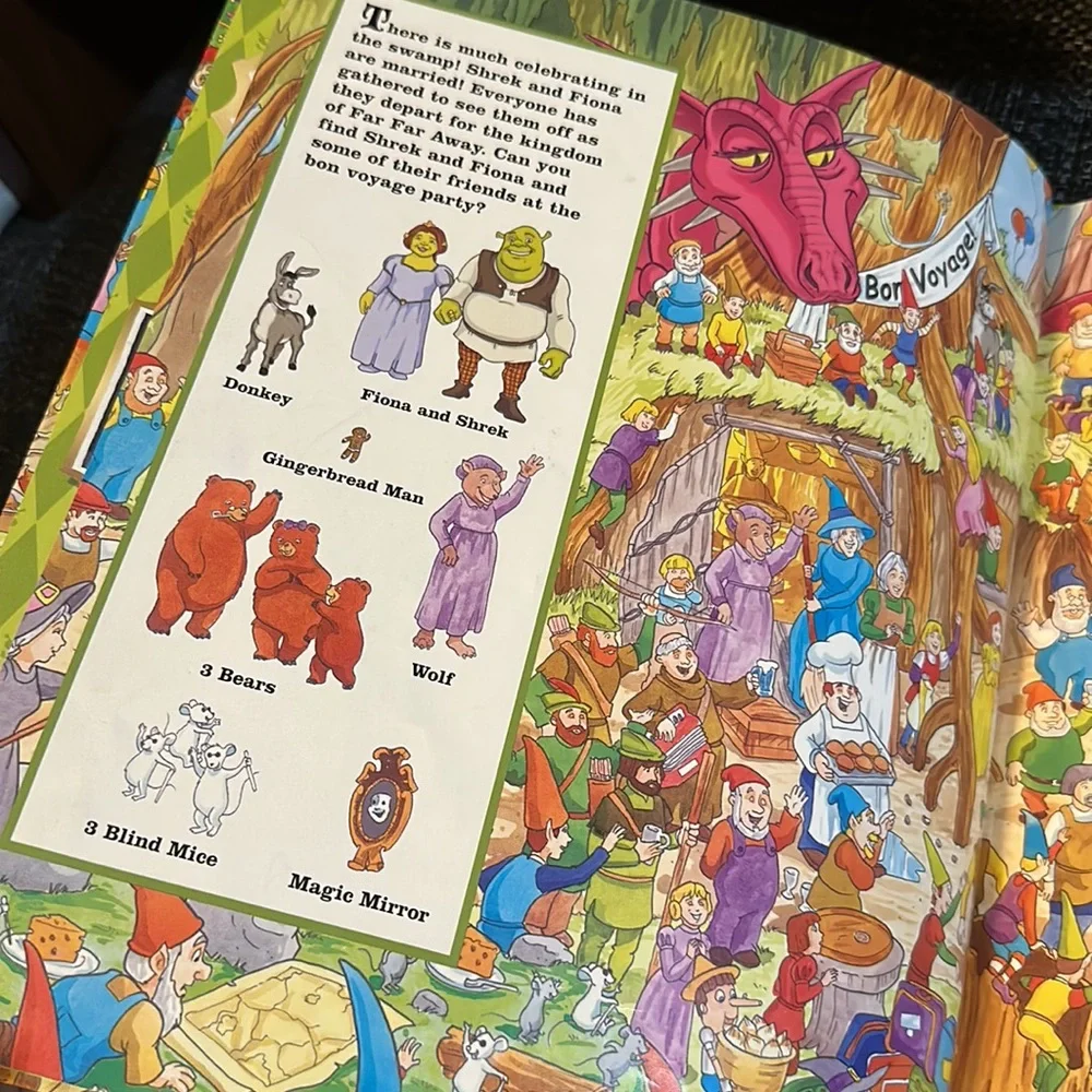 Rare HTF Shrek 2 Look and Find 2004 Hardcover Search Activity Book DreamWorks